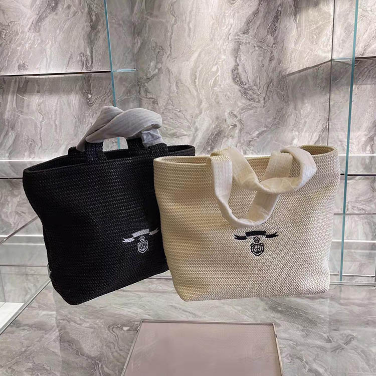 

Summer straw bags Beach bag Girls Knitting shoppper Designer shoulder bag High capacity Six colors, White