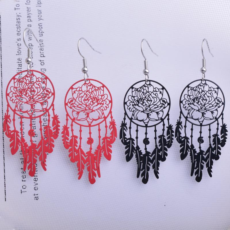 

Dangle & Chandelier Bohemian Style Dream Catcher Drop Earrings Colorful Dreamcatcher Party Jewelry For Women