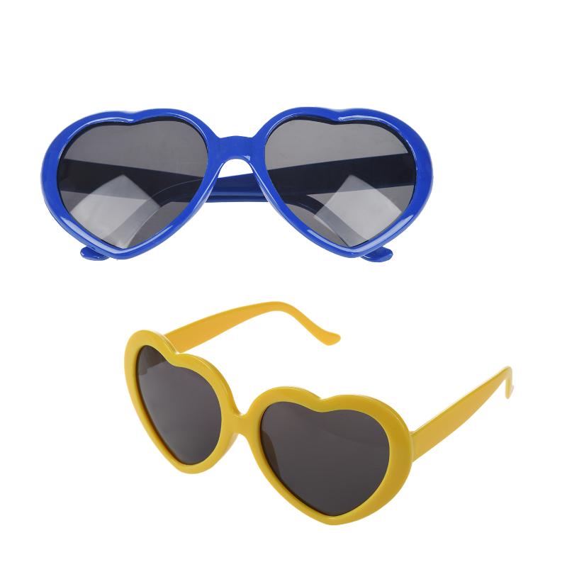 

Outdoor Eyewear Fashion Funny Summer Love Heart Shape Sunglasses Yellow