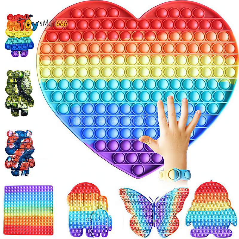 

Giant Size 30cm Press Its Fidget Toys Rainbow Push Bubble Antistress Toy Simpl Dimmer Stress Toys Children Gifts
