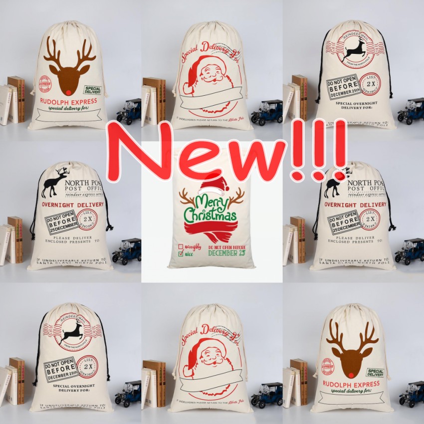 Hot Halloween Candy Bag Gift Sack Treat or Trick Pumpkin Printed Canvas Big Bags Halloween Christmas Party Festival Drawstring Bag-image-588445003