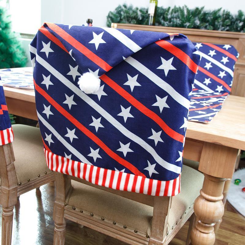 

Independence Day USA National Flag Chair Cover Restaurant Bar Festival Party Home Decor Dining Backrest Covers 58*49cm
