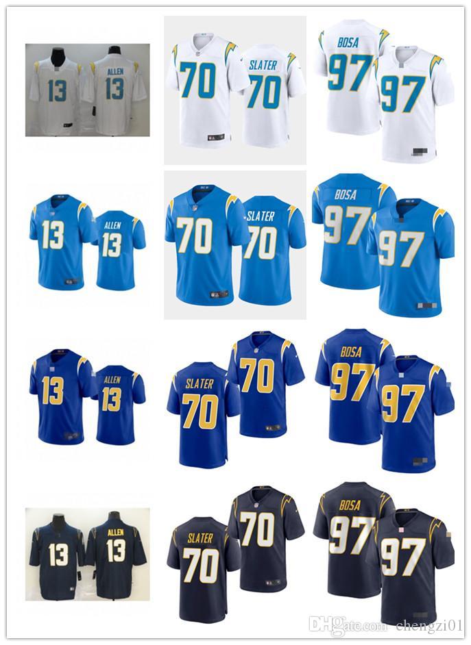 

Mens Womens Youth Los Angeles Chargers 97 Joey Bosa 70 Rashawn Slater 13 Keenan Allen White navy blue customs Football Jerseys, Black;red