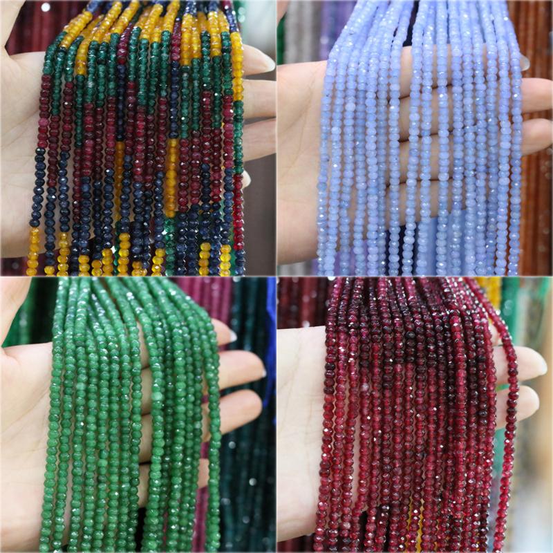 

Other Natural Semi-precious Stones Faceted Round Flat Beads 2x4mm For DIY Jewelry Making Necklace Bracelet Accessories Charm Gift 38CM