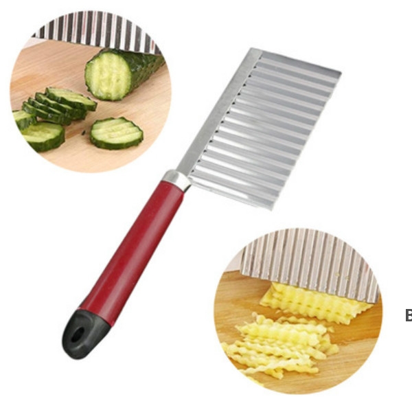 

Vegetable Tools French Fry Cutters Potato Dough Waves Crinkle Cutter Slicer Kitchen Chip Blade DHB6869