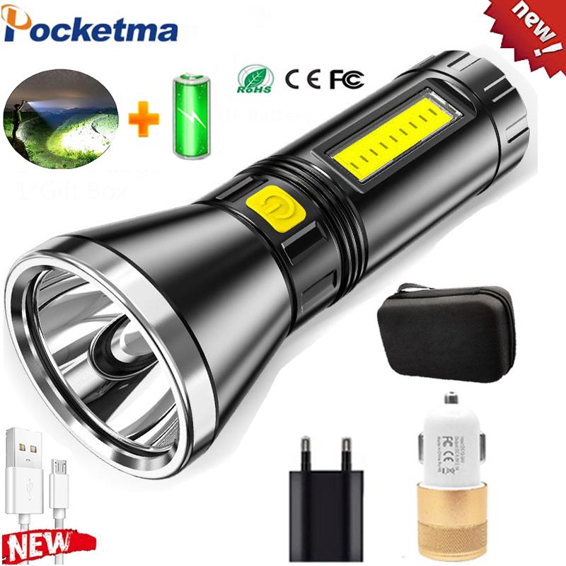 

Flashlights Torches Powerful LERD Waterproof Zoomable Torch 4 Modes USB Rechargeable Multifunctional Hand Light