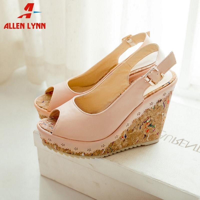 

Sandals ALLEN Lady Elegant Peep Toe Shoes Woman Comfort High Platform Women Fashion Summer Party Super Wedges, Black