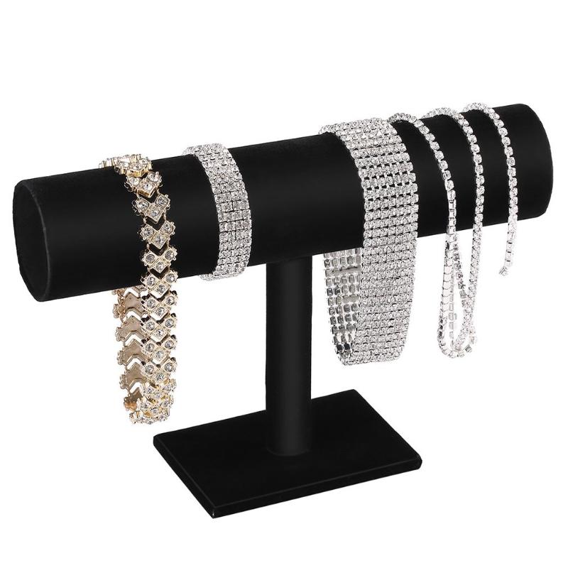 

Watch Boxes & Cases Bla Veet Bracelet Chain T-bar Ra Jewelry Hard Display D Holder Organizer