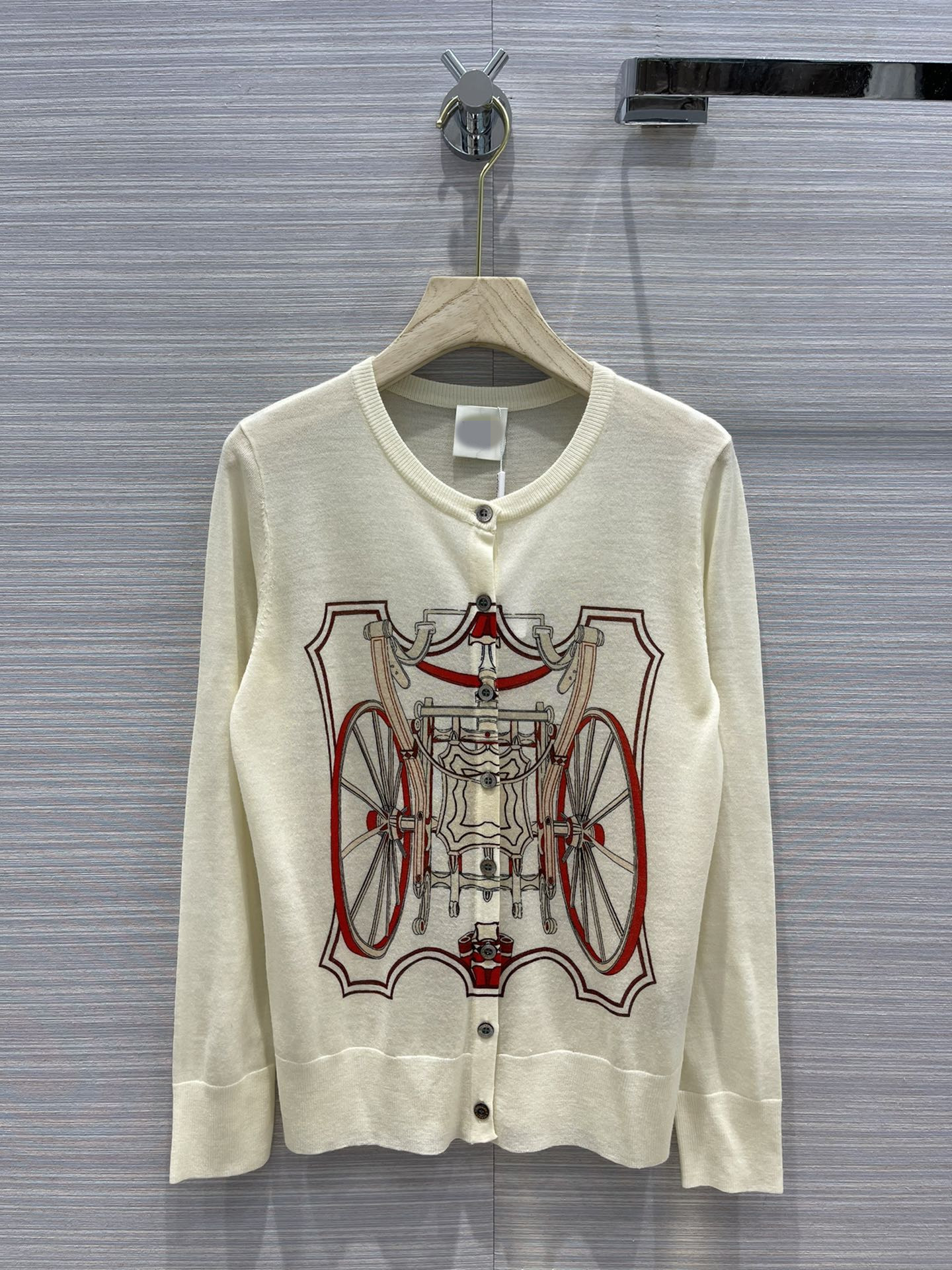

Milan Runway Sweaters 2021 O Neck Long Sleeve High End Jacquard Cardigan Women' Designer Clothing 0612-6, Picture color