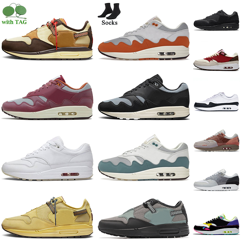 

New MX 1 1s Patta Waves Monarch Running Shoes Women Men Cactus Jacks Baroque Brown Rush Maroon Black White Red Noise Aqua Saturn Gold Cave S