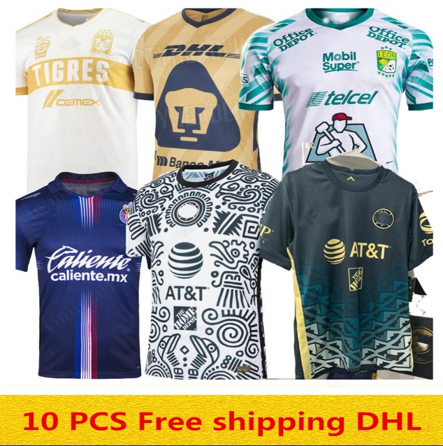 

liga mx 21 22 Club America Soccer Jerseys leon third 2021 2022 mexico Léon Tijuana Tigres UNAM men Chivas Football Shirts Size S, Ivory