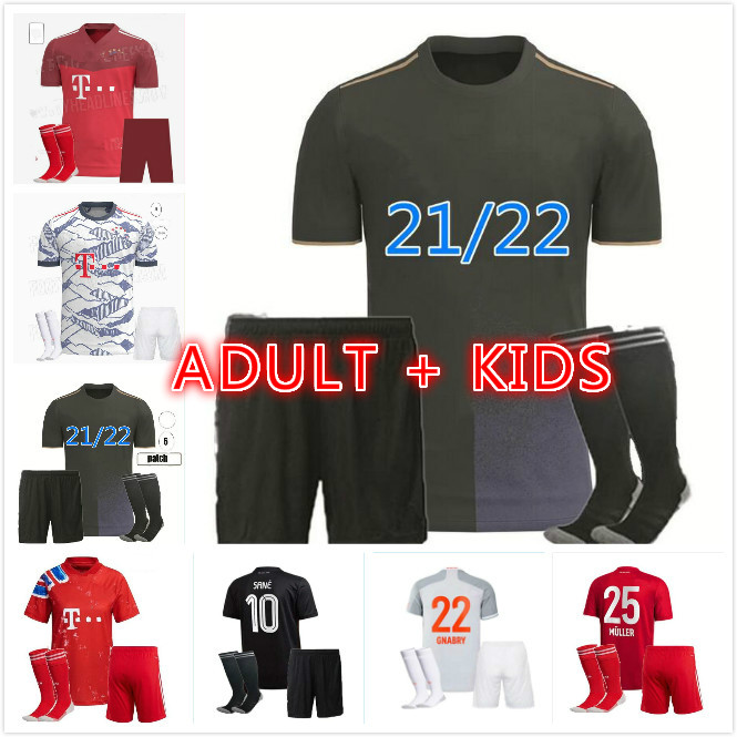 

20 21 22 bAyern LEWANDOWSKI Soccer jersey man kit SANE COMAN GNABRY ALABA DAVIES MULLER munich 2022 away adult kids Football shirt, Black;yellow