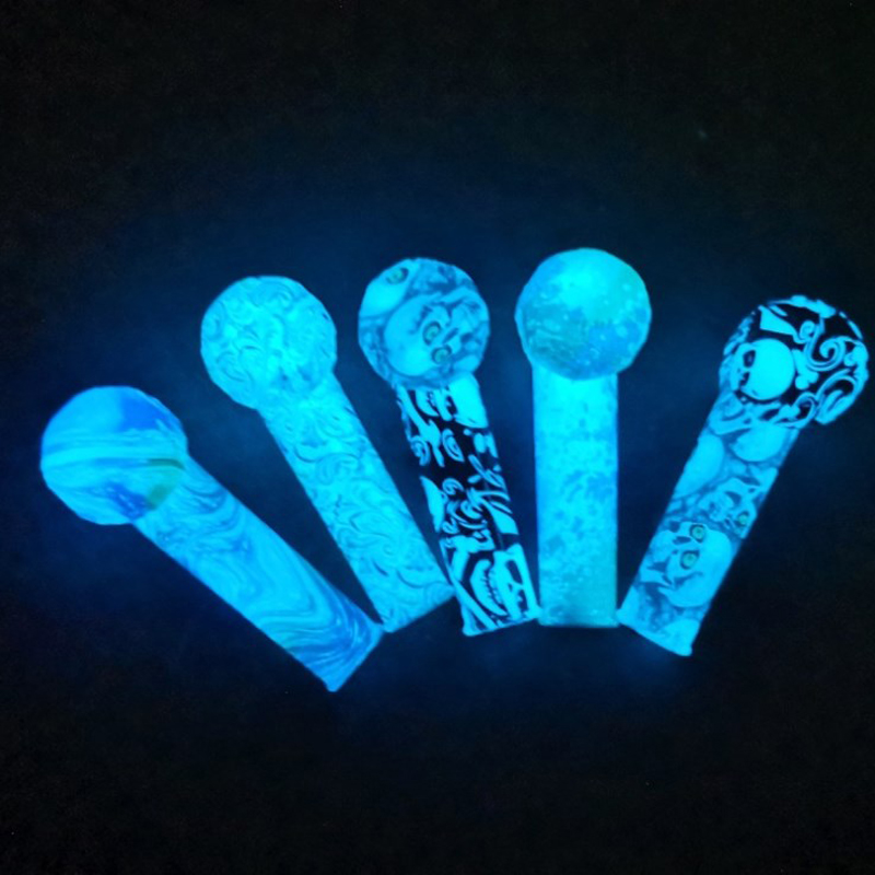 

Luminous Patterned Hand Pipes Glow In The Dark Silicone Handpipe Glass Bowl Dab Pipe 3.5" Environmentally FDA Rubber Water Bong