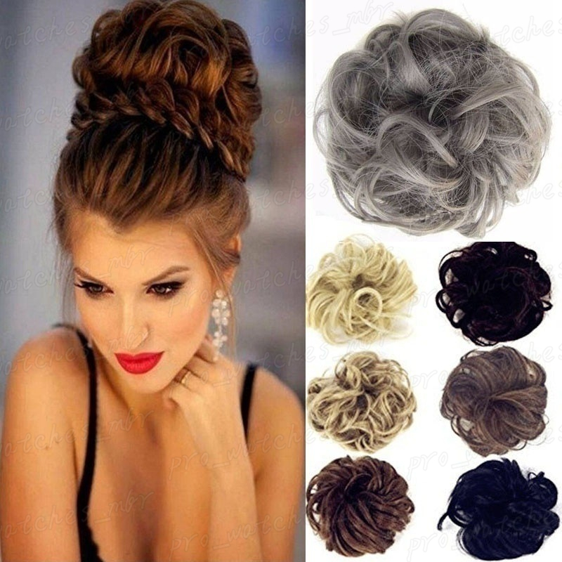 

New Synthetic Chignon Hair Hairpiece Curly Hair Scrunchie Women Fake Hair Bun Extensions Blonde Brown Black Heat Resistant Synthetic H013