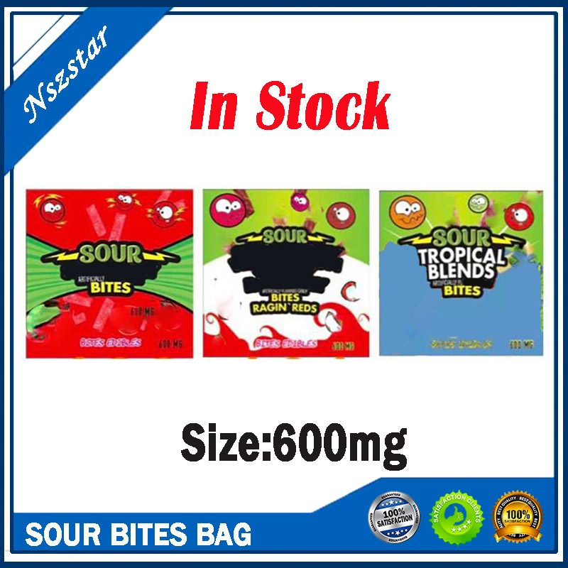 

Sour Edibles Mylar Bags 600mg Empty Medicated Candy Gummy Zipper Retail Packaging bites Bag Pouch Package