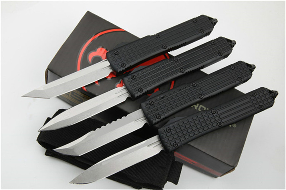 

Microtech outdoor hunting knife UT four styles D2 blade Aluminum alloy handle automatic double action edc tool