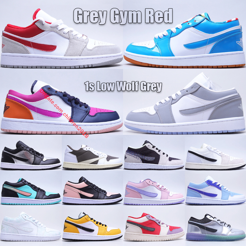 

Classic 1 1s Low Men Women Basketball Shoes Leather Designer Trainers Light Smoke Grey Gym Red Barcelona Mismatched Purple Magenta Outdoor Sneakers Size 36-45, Bubble wrap packaging