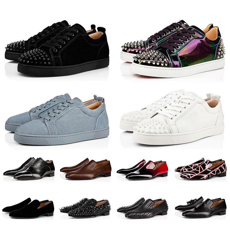 

Classical 2021 Red Bottoms men women Dress shoes spikes sneakers suede black white null leather Designer mens trainers Luxury loafers, 1 (25) 35-47