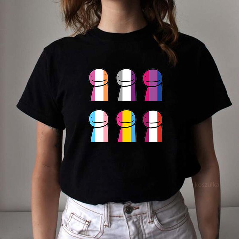 

Women' T-Shirt Dream Smp Smile Print Summer Women Shirts Tee Shirt Hip Hop Streetwear Tshirts Kawaii Clothing Anime Shirt,Drop, White