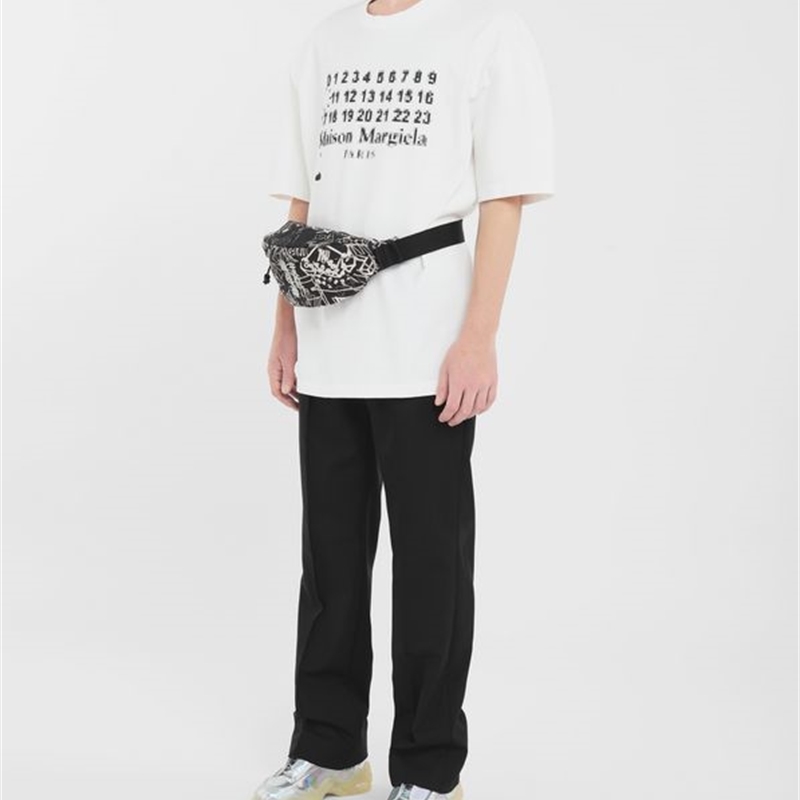 Majila Margiela Style Mosaic Digital Shadow Star avec des manches courtes en coton pour hommes et pour femmes 4Oex