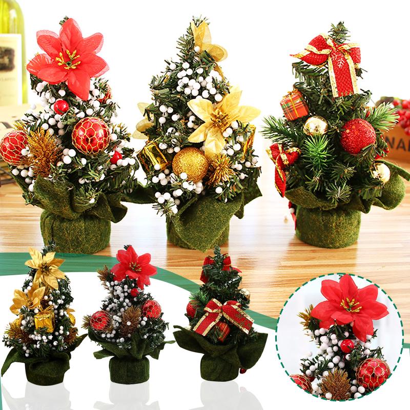 

Christmas Decorations Navidad Mini 20cm Decoration Tree Festival Desktop Small Party For Home Year