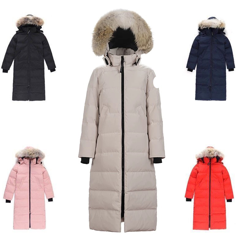 

Womens down Parkas goose canadian coat Gooes jacket Classic Winter Outerwear thick Designer jackets keep warm Coat Big Fur Hoodie, Black