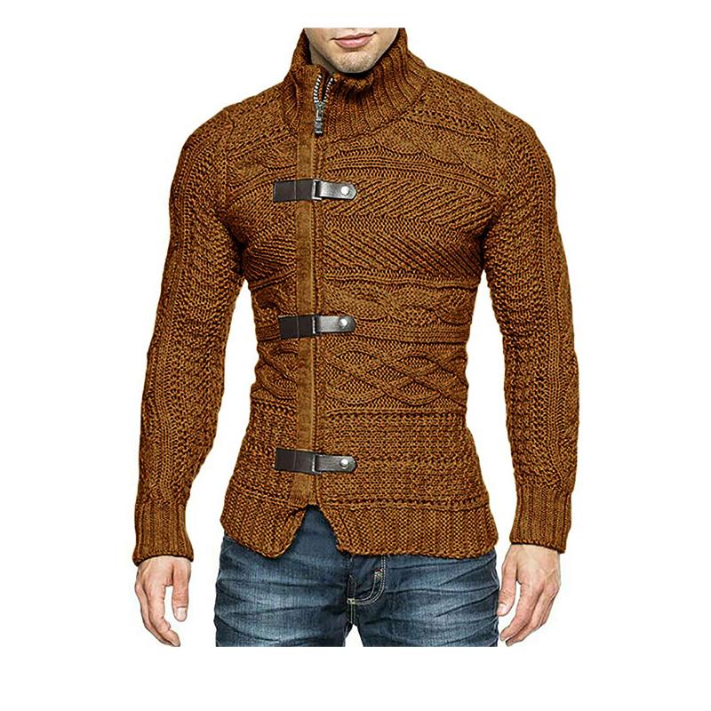 

Men's Sweaters British Style Knitted Cardigan Coat Jackets Men Autumn Winter Thick Warm Sweater Pullover Jumper Choker Cardigan#f3, White;black