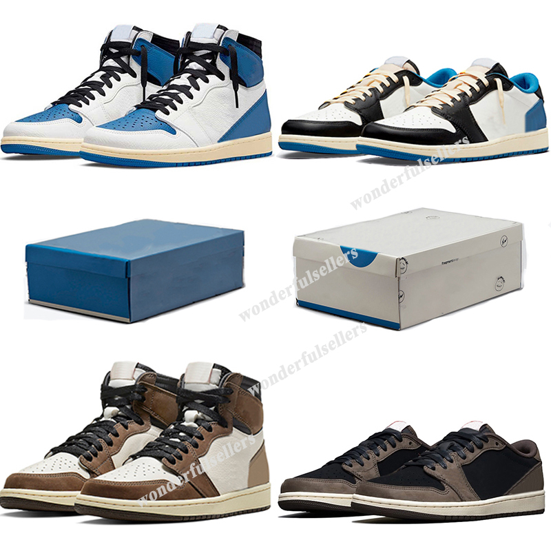 

Fragment Jumpman 1 low OG basketball Shoes brown high Releases August 13th 1s DH3227-105 men women trainers sports, Color#4