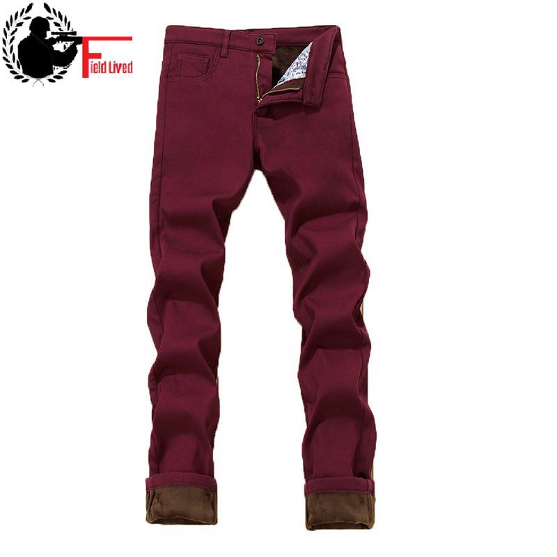 

Plus Size Men's Casual Warm Fleece Lined Pants Winter Stretch Black Long Pants Big Large Jogger Male Trouser 42 44 40 38 210518, Blue