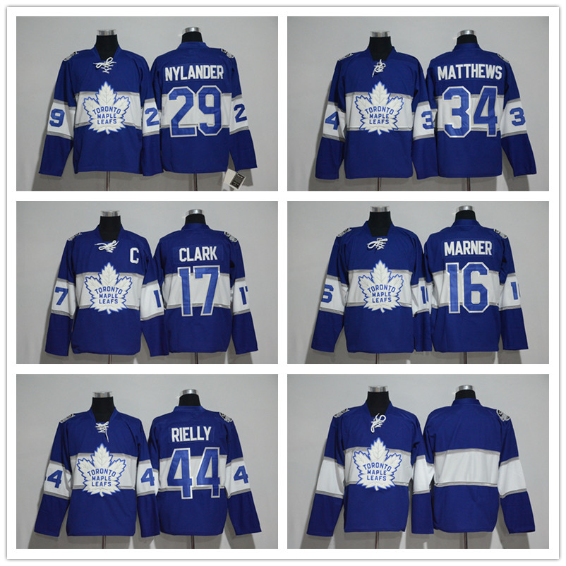

100th Anniversary Toronto Maple Leafs 2017 Centennial Classic Jerseys 34 Auston Matthews 16 Mitchell Marner 29 William Nylander 44 Rielly shirt uniform, Men