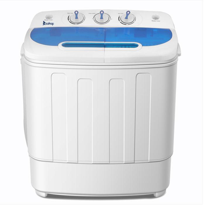 

Laundry Products Compact Tub with Built-in Drain Pump XPB46-RS4 13Lbs Semi-automatic Twin Tube Washing Machine US Standard White & Blue