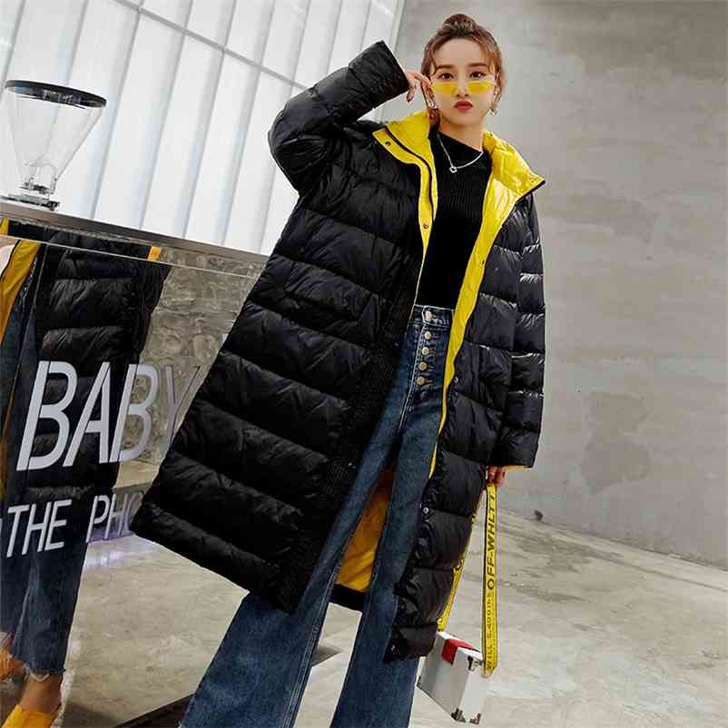 

winter solid warm down coat ladies fashion long sleeve outwear female stand collar casual black white jacket 210519, Beige