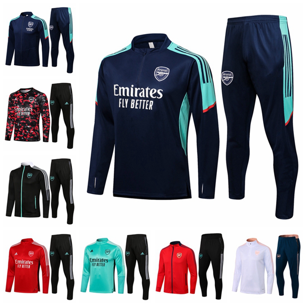 

21/22 Arsen New tracksuits training suit jogging set Polo Football soccer Jerseys kit uniform chandal survetement Maillots de Foot DF020, Gray