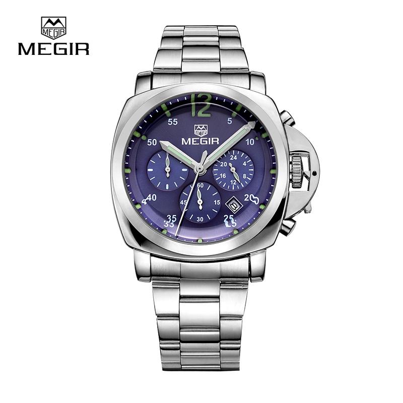 

Wristwatches Military Sports Watches Men Luxury Top Brand 2021 Waterproof Luminous Wristwatch Man Stainless Steel Chronograph Quartz Watch, Slivery;brown