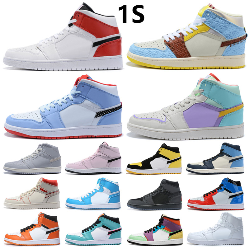 

2022 1S I Men Women High Basketball Shoes 1 Bordeaux Shadow Denim Oreo University Blue Dark Mocha Cat Bred Hype Royal Twist Obsidian UNC Smoke Grey Toe Trainer Sneakers, Box