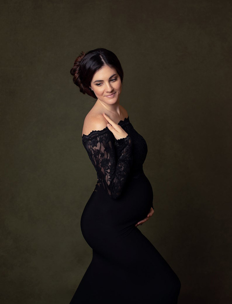 

Pregnancy Dress for Photo Shoot Maternity Photography Props Sexy Lace Maxi Gown Dress Plus Size Pregnant Women Clothes, Default color