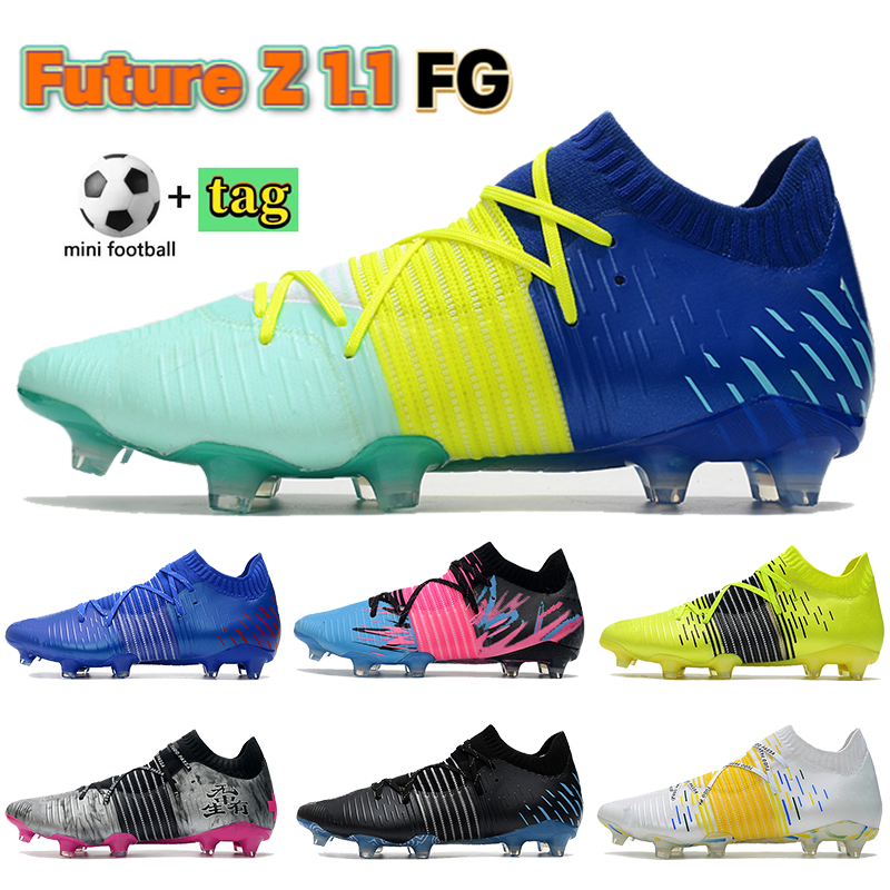 

Top Future Z 1.1FG mens soccer cleats football shoes deep blue volt Bluemazing black silver Yellow Alert white men boots sneakers, 12 bubble wrap packaging