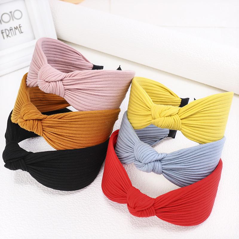 

Hair Accessories Bohemian Vintage Colored Woolen Knitted Cross Hairband Knot Headband