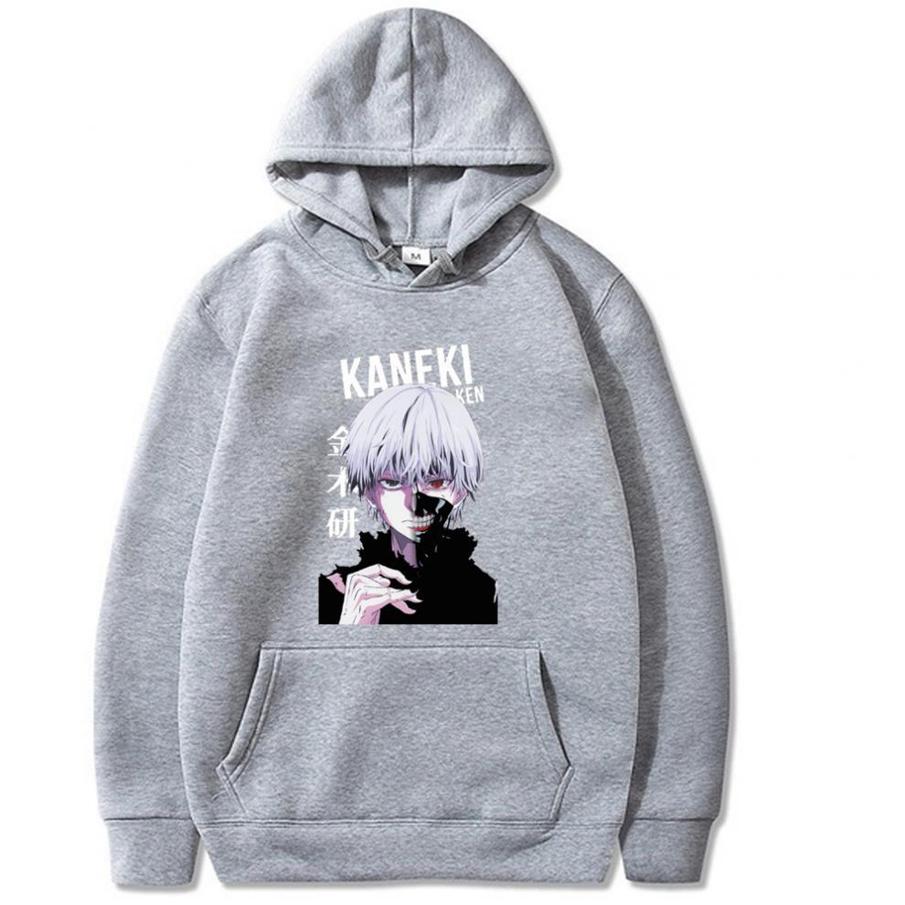 

2021 Tokyo Ghoul new autumn and winter fashion men's and women's printed pattern loose hooded long-sleeved sweater can be customized, Black