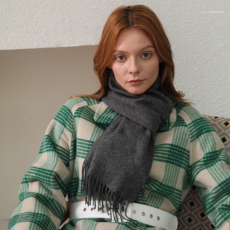 

Scarves Winter2021 Thickened Warm Wool Women's Scarf Solid Color European And American Style Daily Fashion Shawl Infinity Scarf1