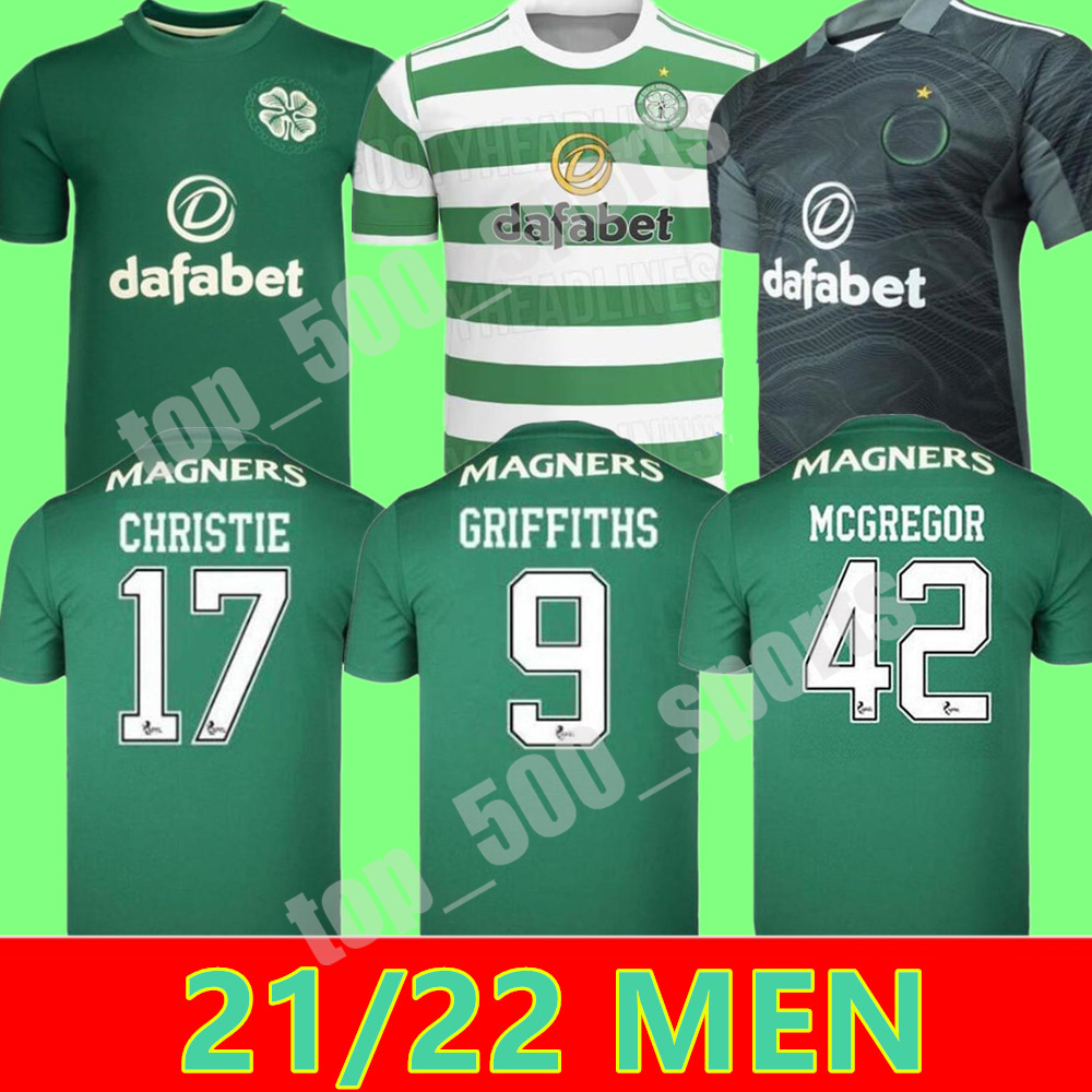 

21/22 Celtic soccer jerseys EDOUARD BROWN DUFFY TAYLOR CHRISTIE fans player version jersey 2021 2022 away goalkeeper Men Kids Kit socks full sets football shirt, Adult home