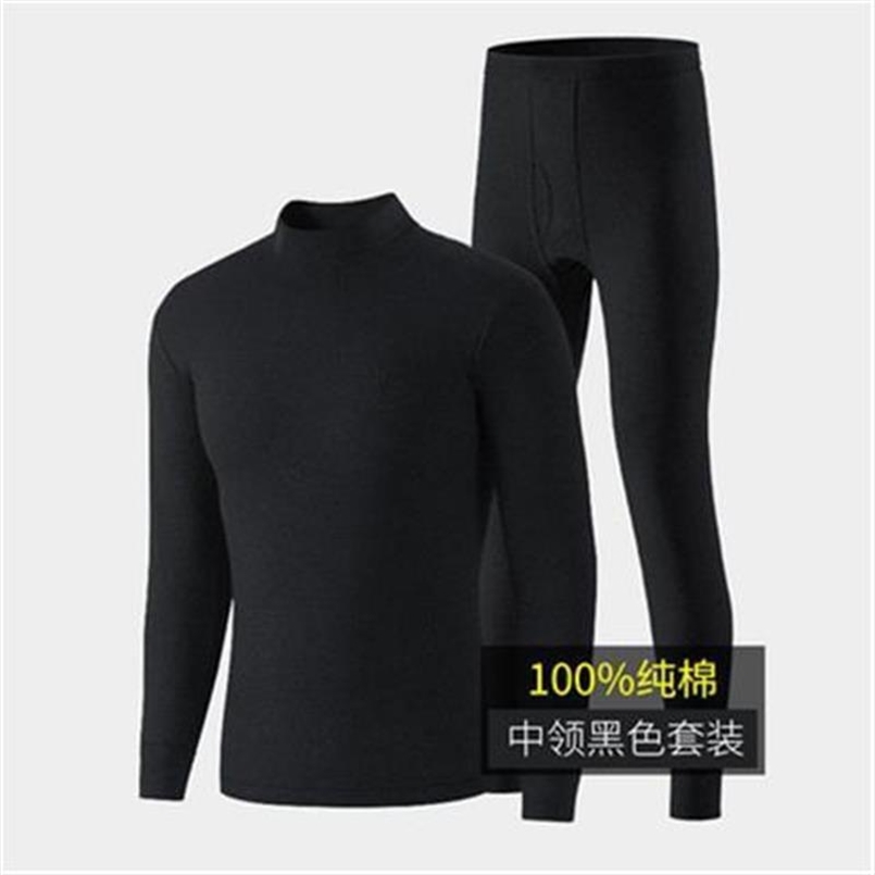 

Mens Thermal Underwear Winter Turtleneck Shirt+pants Thermal Underwear Set Solid Warm Thick Velvet Sport Comfortable Long Johns 211108, Dark grey