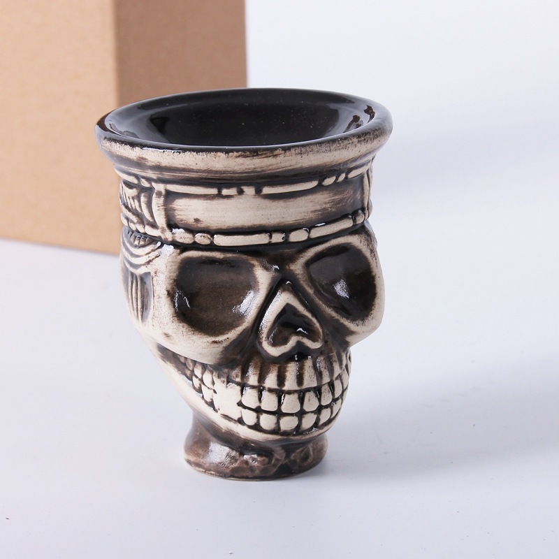 

Straight Arabian hookah pot skull hookah accessories straight porous ceramic pot