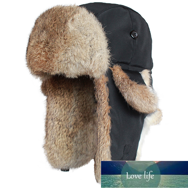 

Fur Bomber Hat Men Women Winter Russian Snow Cap with Earflaps Thick Warm Trapper Ushanka Factory price expert design Quality Latest Style Original Status, Black