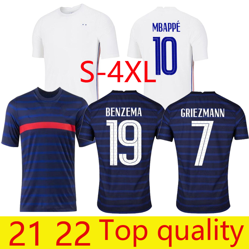 

Thai quality soccer jersey Fans 2021- 22 home away BENZEMA MBAPPE GRIEZMANN KANTE POGBA maillots de football shirt maillot equipe French