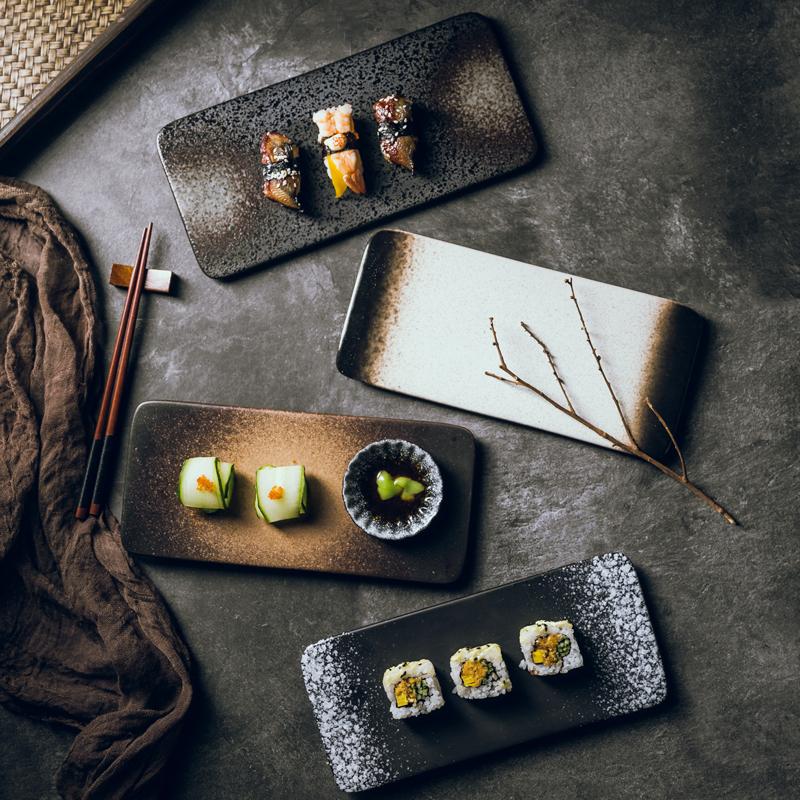 

Dishes & Plates 10-inch Japanese Sushi Plate Flat Restaurant Dish Creative Ceramic High-grade Tableware