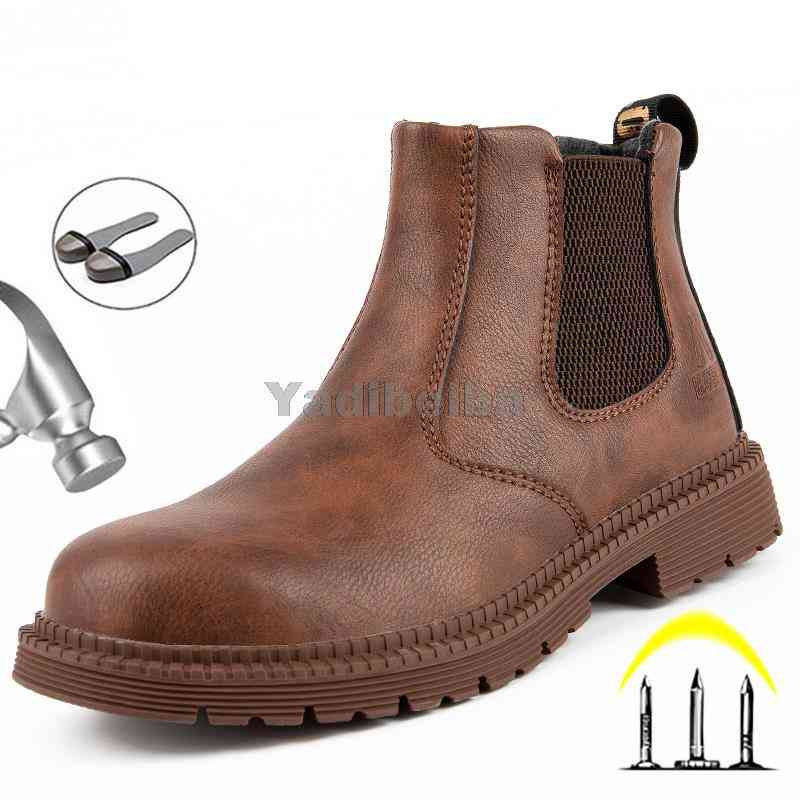 

Dress Shoes Mens Boots Safety Steel Toe Anti-Smashing Work Winter Chelsea Men Indestructible 5UM6, Black