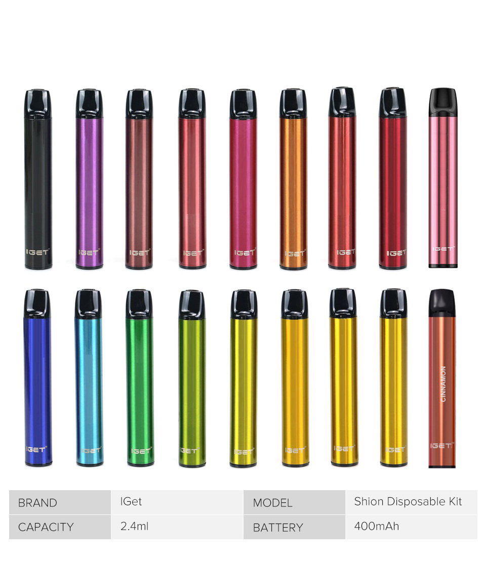 

Authentic Iget Shion Disposable Pod Device Kit E-cigarette 400mAh Battery 600 Puffs 2.4ml Prefilled Cartridge Vape Pen VS XXL Plus Bang