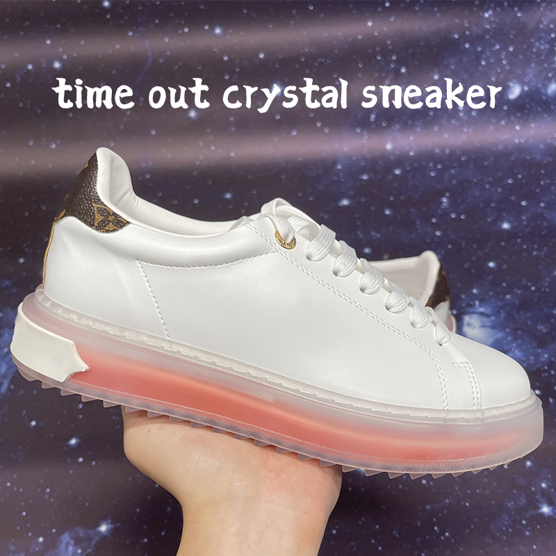 

2021 Top quality time out crystal sneaker womens casual shoes university blue pink white orange fashion women Luxucy Design sneakers Size 35-40, Bubble wrap packaging