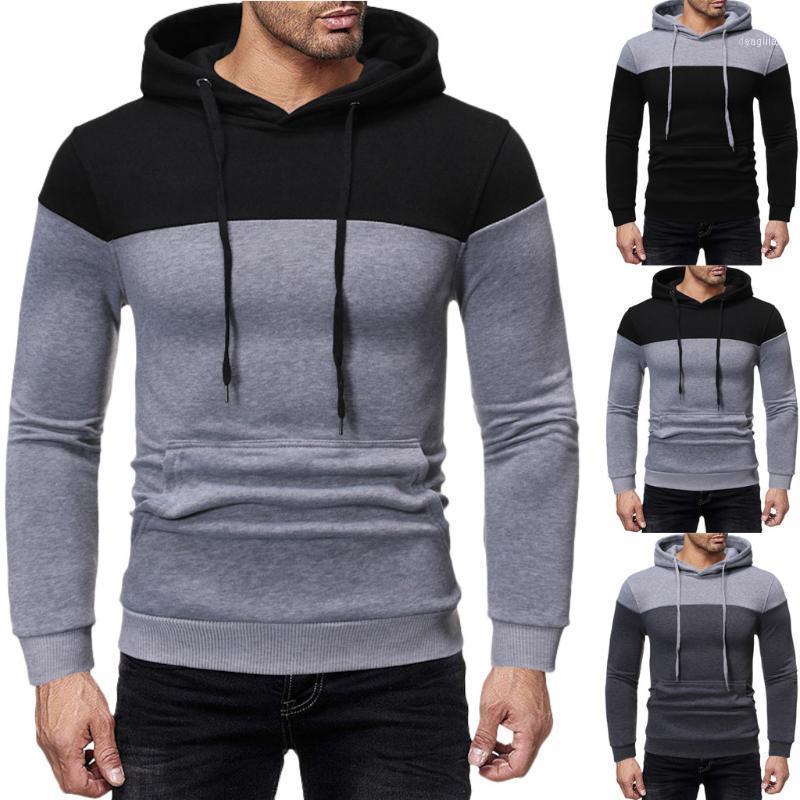 

Fashion Men Autum Winter Long Sleeve Hooded Sweatshirt Patchwork Outwear Tops Blouse Casual Dress Women Korea Style1, Black